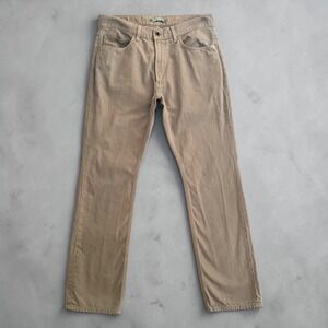 Lacoste‎ Mens Tan Denim Trousers Jeans Size 34 Straight Leg Khaki Cotton